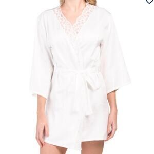 NATORI Deco Lace Robe Ivory M NWT